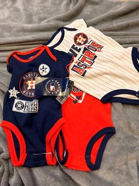 Baby 3-Pack One-Piece Bodysuits - Navy, Red, White